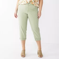 Plus Size Sonoma Goods For LifeĀ® Premium Rolled Girlfriend Jeans