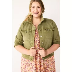 Plus Size Sonoma Goods For Life® Premium Over-Dyed Jacket