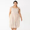 Plus Size Sonoma Goods For Life® Smocked Bodice Midi Dress 2 Plus Size Sonoma Goods For Life® Smocked Bodice Midi Dress -Sonoma Goods For Life® Store 5584078 Tan Multi Stripe