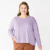Plus Size Sonoma Goods For Life® Long Sleeve Pocket Tee -Sonoma Goods For Life® Store 5590050 Light Purple