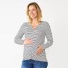 Maternity Sonoma Goods For Life® Long Sleeve Knotted Thermal Top -Sonoma Goods For Life® Store 5698993 Black And White Stripe