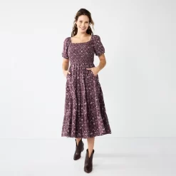 Women's Sonoma Goods For Life® Smocked Tiered Midi Dress
