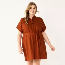Plus Size Sonoma Goods For Life® Henley Shirt Dress