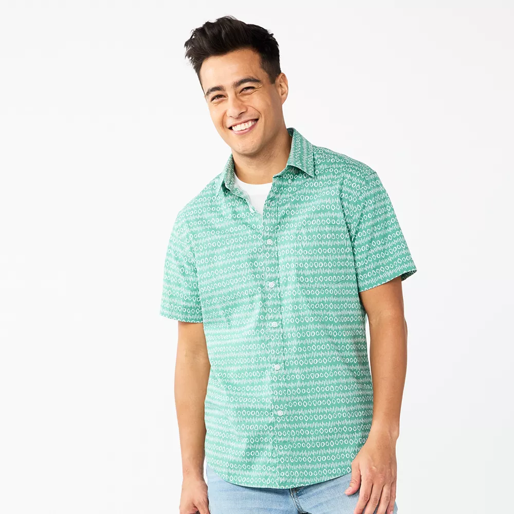 Men's Sonoma Goods For Life® Short Sleeve Perfect Length Button Down Shirt 3 Men's Sonoma Goods For Life® Short Sleeve Perfect Length Button Down Shirt