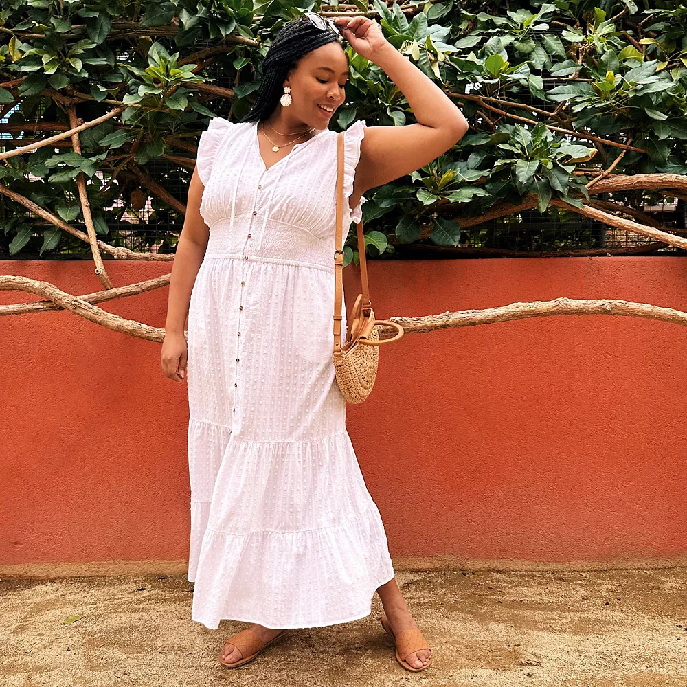 Women's Sonoma Goods For Life® Ruffle Sleeve Smocked Maxi Dress 5 Women's Sonoma Goods For Life® Ruffle Sleeve Smocked Maxi Dress - Image 3