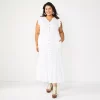 Plus Size Sonoma Goods For Life® Ruffle Sleeve Smocked Maxi Dress 1 Plus Size Sonoma Goods For Life® Ruffle Sleeve Smocked Maxi Dress -Sonoma Goods For Life® Store 5921901 White