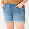 Plus Size Sonoma Goods For Life® Roll Cuff Denim Shorts -Sonoma Goods For Life® Store 5927559 Medium Light Wash