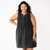 Plus Size Sonoma Goods For Life® Sleeveless Pintuck Tank Dress -Sonoma Goods For Life® Store 6193865 Black